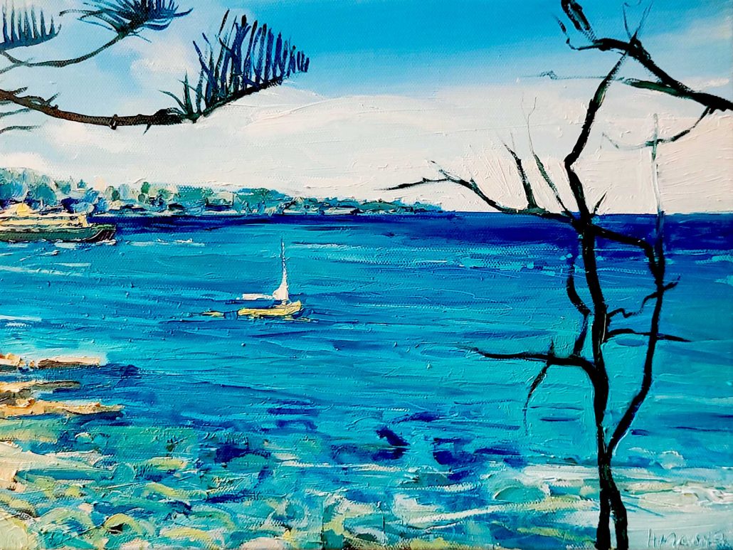 Holly Mahoney artist on Sydney's Northern Beaches Sydney traffic time wasting watching the Manly Ferries